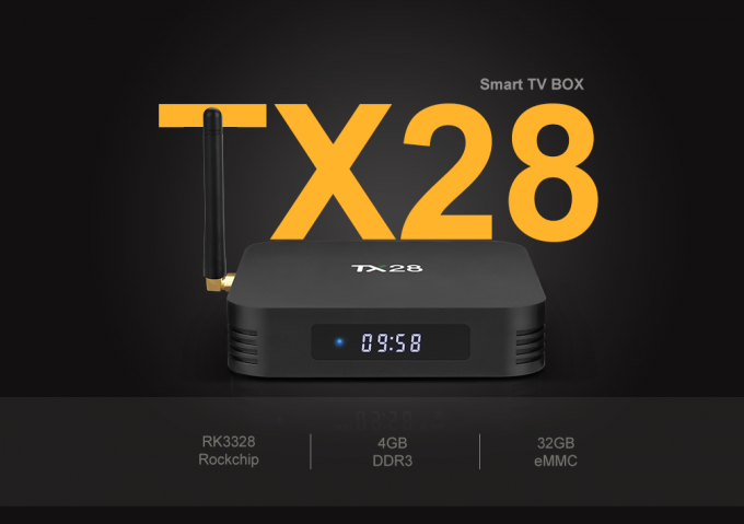TX28 RK3328 KODI quad-core instaló previamente con la caja del LED Android 7,1 TV
