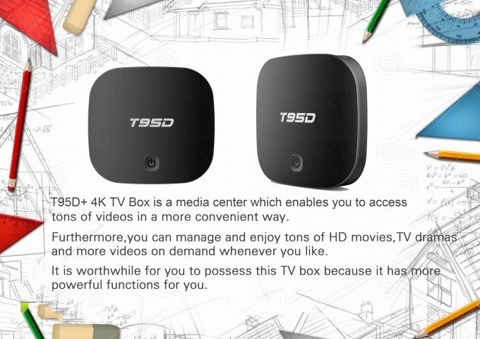 Precio al por mayor 3D 4K Android TV de la fábrica quad-core de la caja de T95D Android 7,1 RK3229